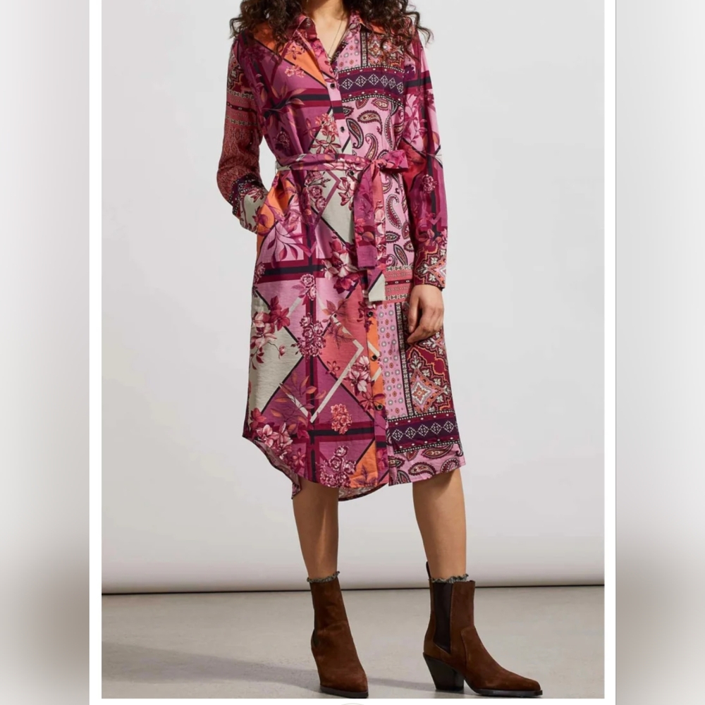 NWT Tribal Combo Print Shirt Dress